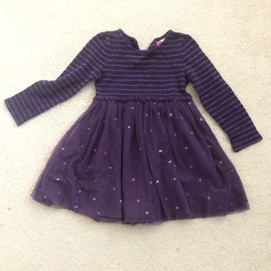 Mini Boden Sparkly Jersey with Tulle Dress